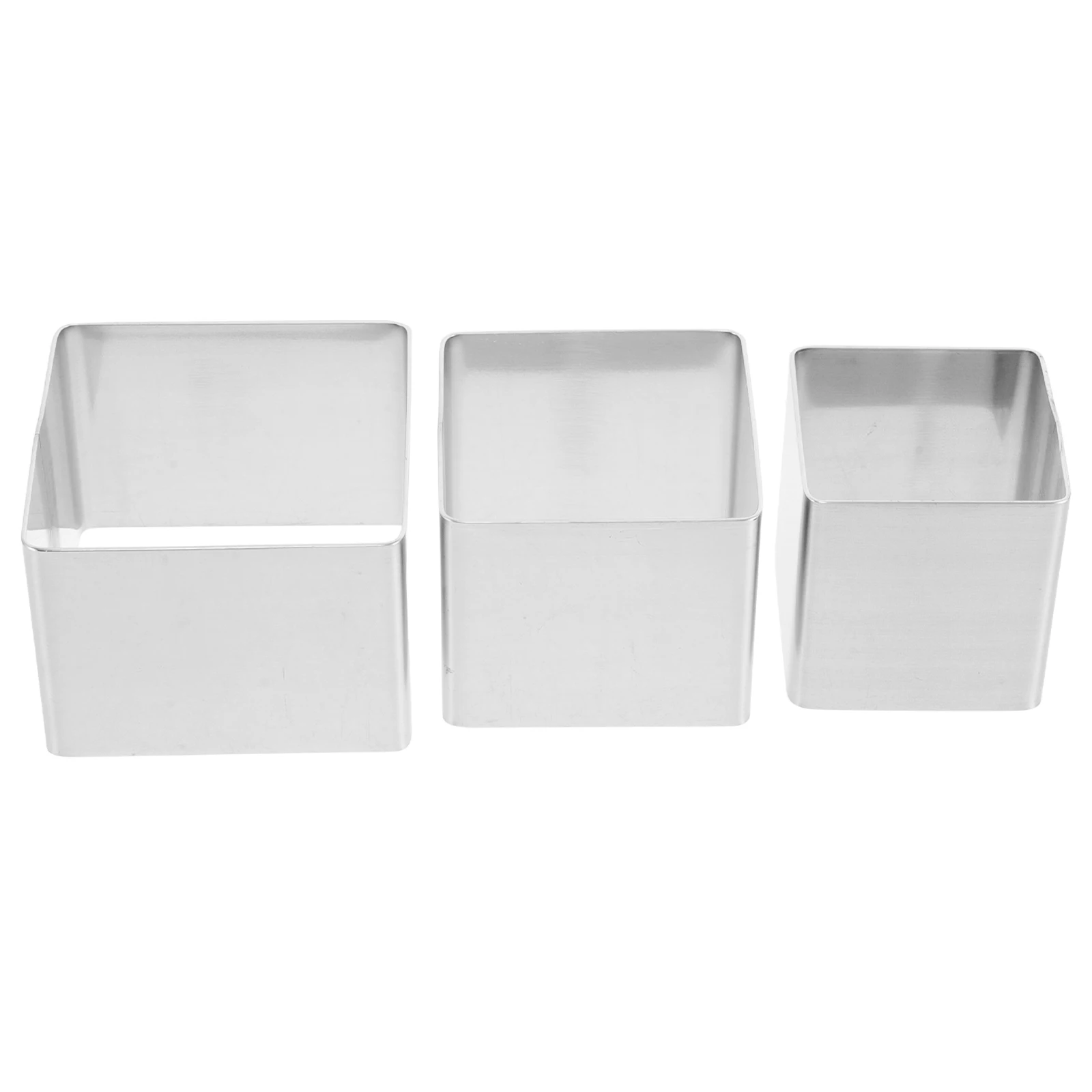 

3pcs Stainless Steel Mousse Mold Square Cake Pans Cookie Baking Tools Cook Rings Food Preparation Mold Dessert Gadgets