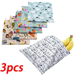 Reutilizável impermeável PEVA Snack Bag, Sacos De Sanduíche De Pão, Bolsa de embalagem para escola e banheiros, S M L, 3Pcs