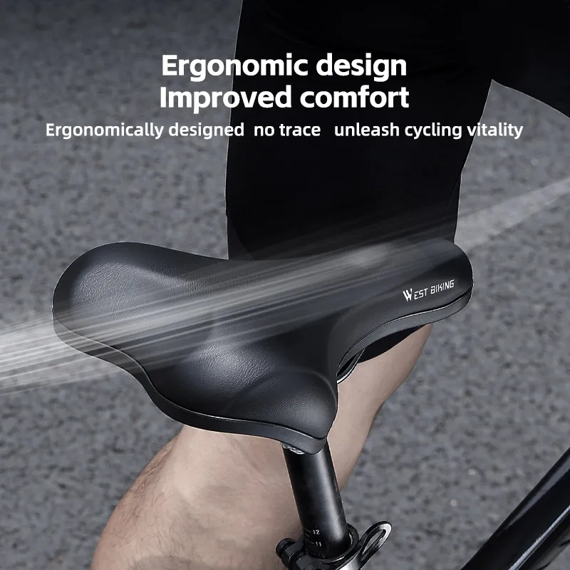 غرب ركوب الدراجات سرج دراجة مرونة عالية للصدمات MTB الطريق دراجة وسادة مقاوم للماء مريح الدراجات مقعد الدراجة الملحقات