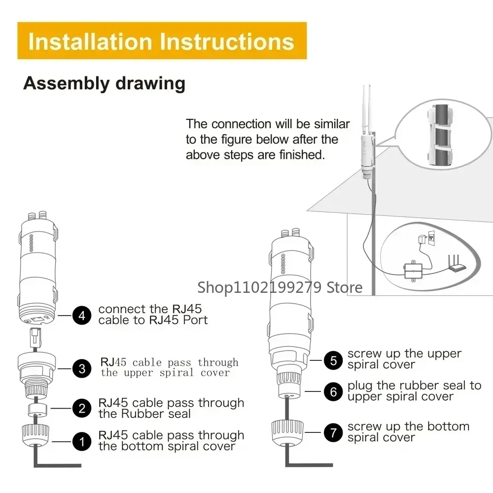 عالية الطاقة AC600 في الهواء الطلق اللاسلكية واي فاي مكرر AP راوتر Dualdand 2.4G + 5Ghz طويلة المدى موسع POE المدمج في صواعق البرق