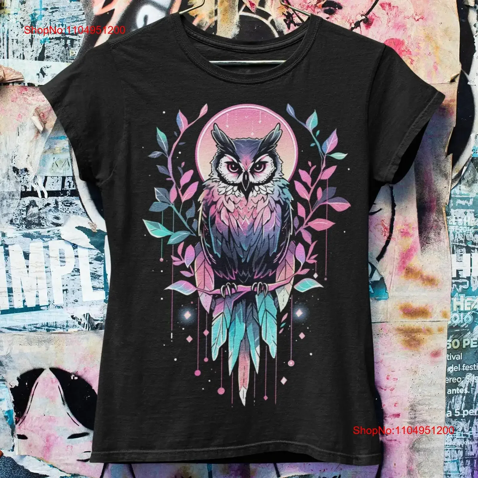 Pastel Goth Mystic Owl T Shirt Harajuku Streetwear Grunge Clothing Cute Gothic Clothes Japanese Oversized vintage Washed