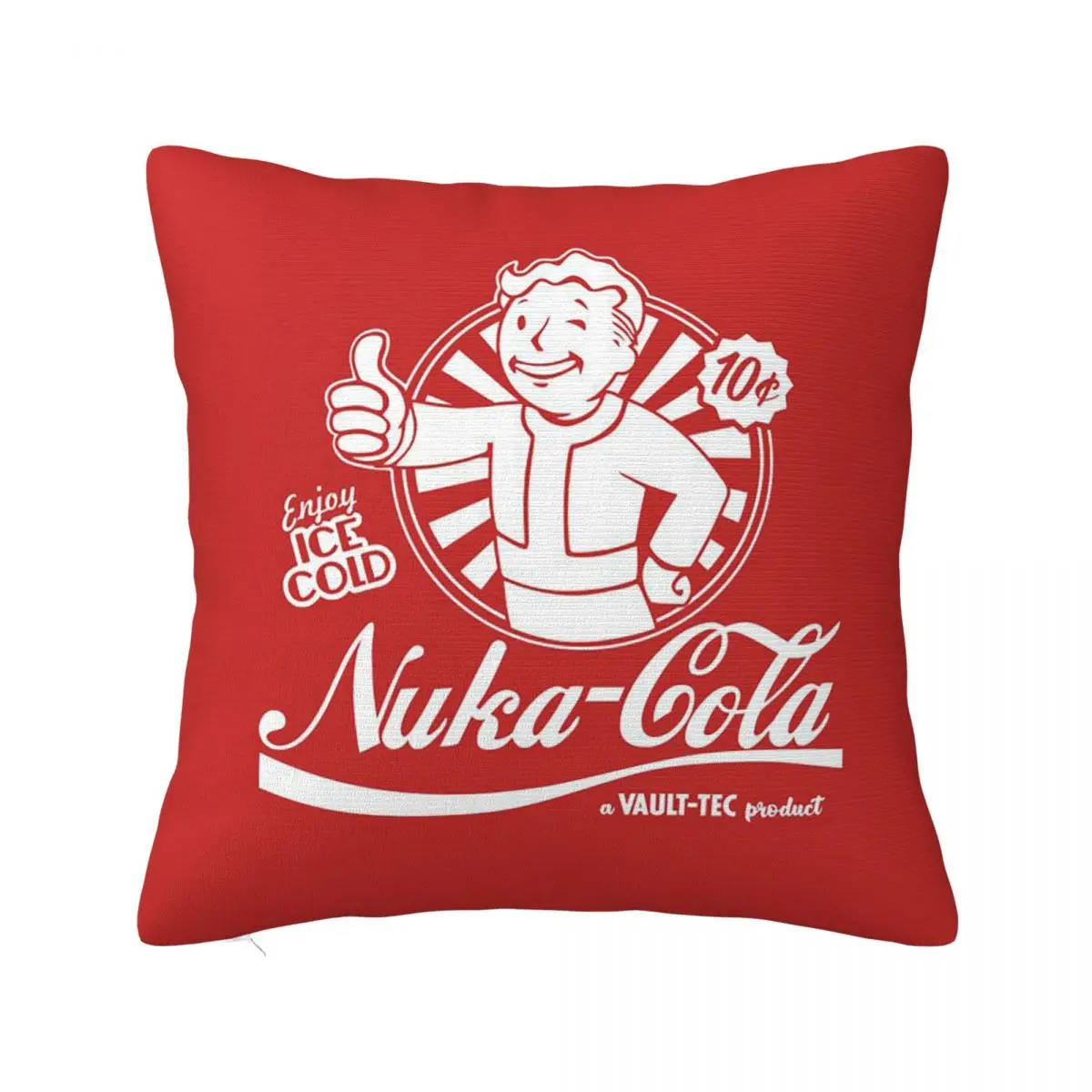 Fallout 4 Vault-Tec Logo Square Pillowcase Pillow Cover Polyester Cushion Zip Decorative Throw Pillow for Home Living Room