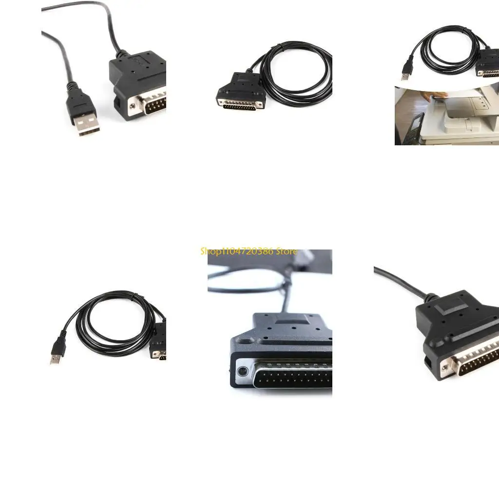 K0EA USB to DB25 25Pin Male Converter Cable CP2102 Chip RS232 Cord for Office Printers and Industrial Machines 180cm 70.87in
