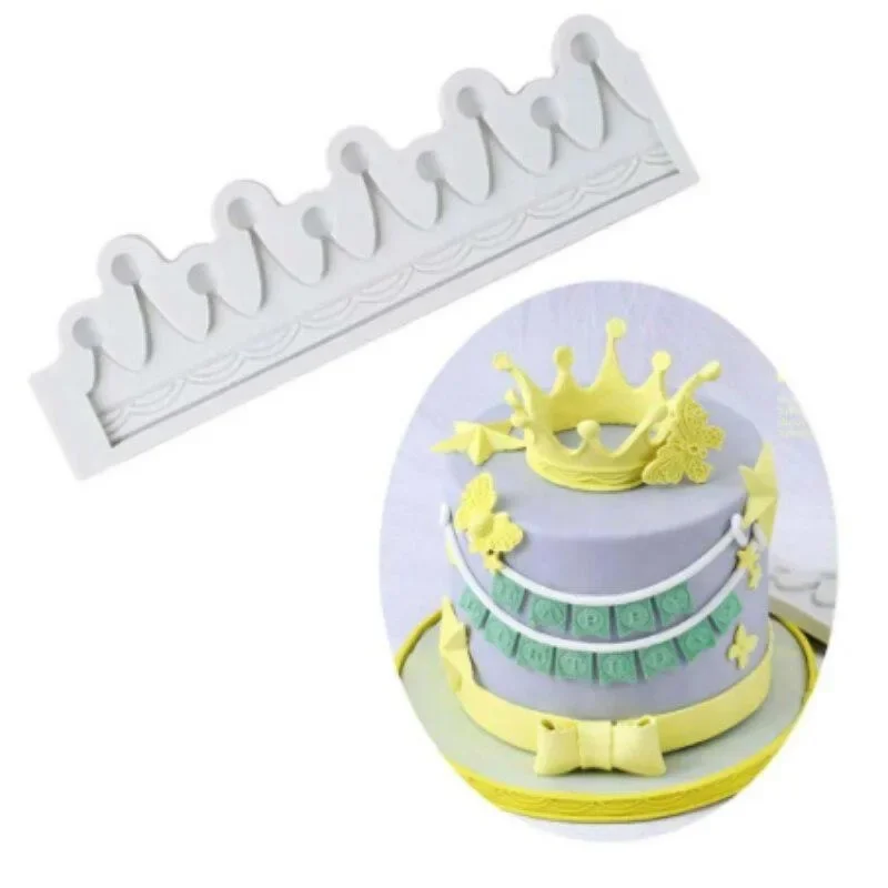 1 Pcs 3D Crown Shape Silicone Mold Cupcake Gumpaste Mould DIY Cake Decorating Tool For Dessert Baking Party Craft Supplies
