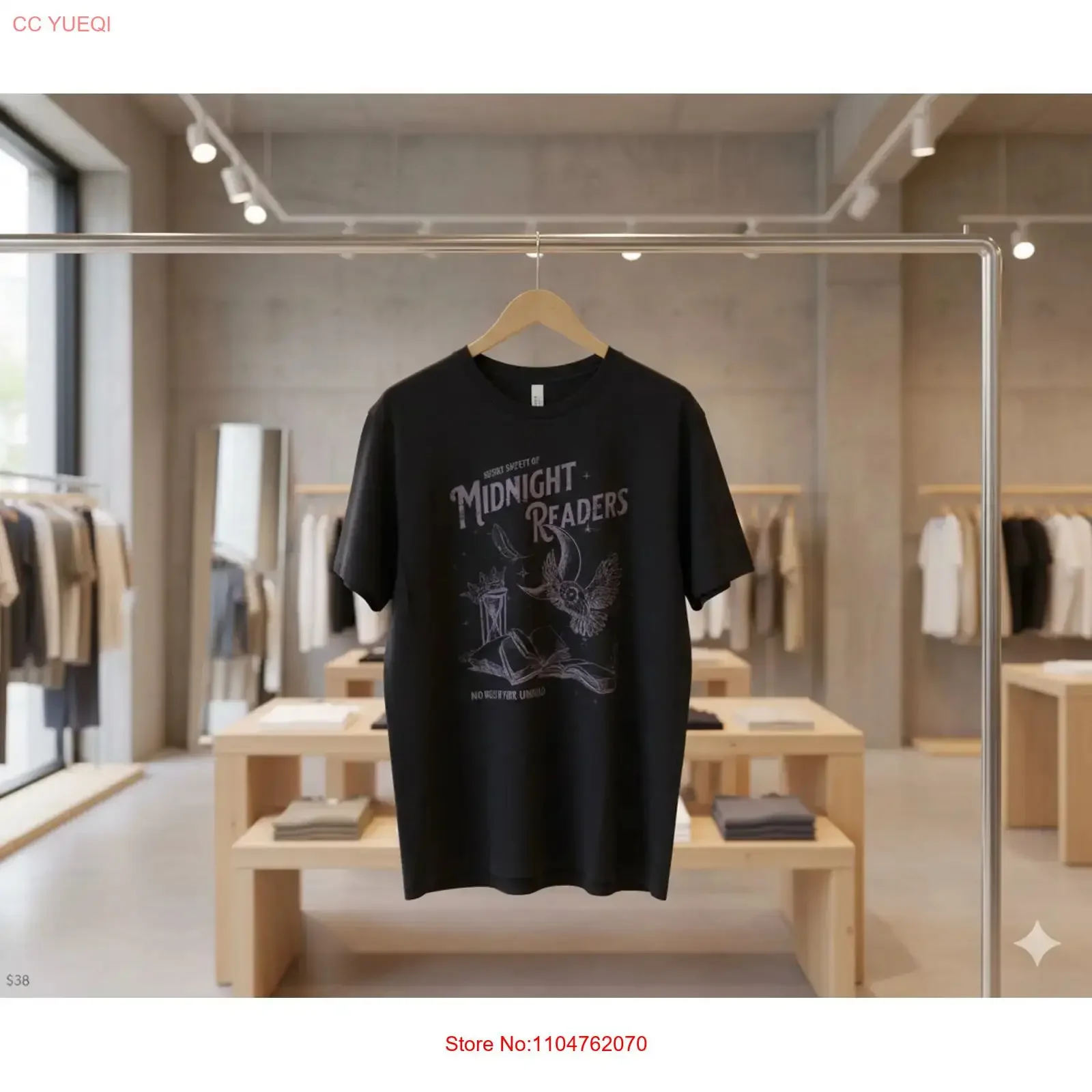 Midnight Readers Book Lover Black T Shirt No Rest For The Unread S390 vintage Washed homme fashion Comfortable Slightly