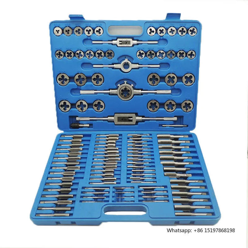 110PCS Tap and Die Set Metric Inch Tungsten Alloy Steel Thread Cutting Tool Kit
