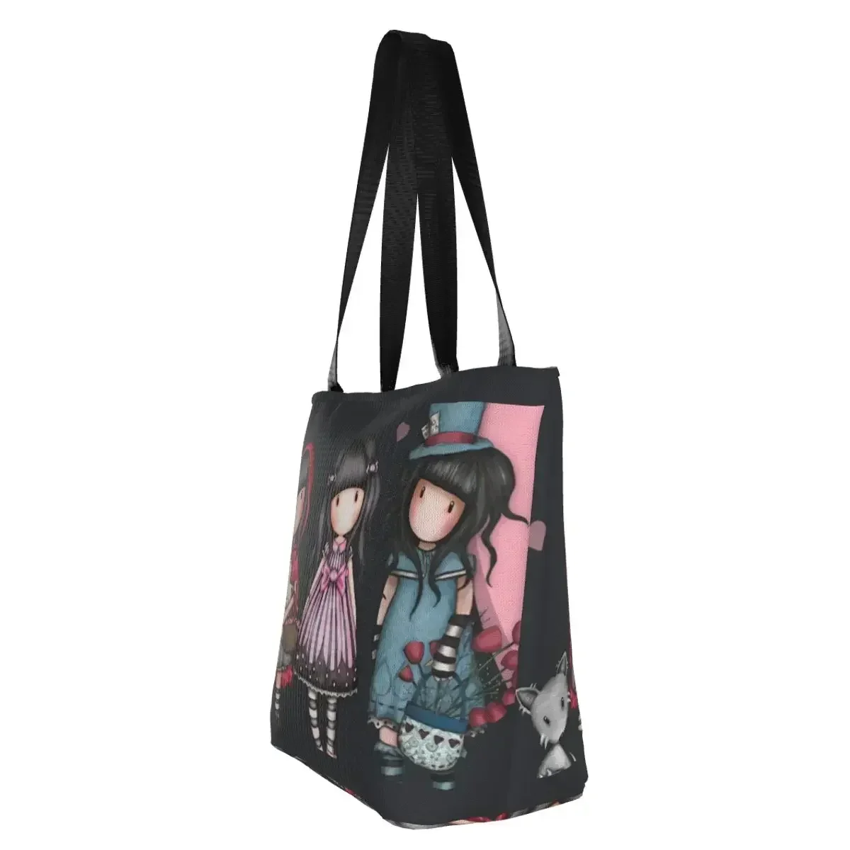 Cute Printed Santoro Gorjuss Tote Shopping Bag Recycling Canvas Shopper Shoulder Cartoon Girl Doll Handbag