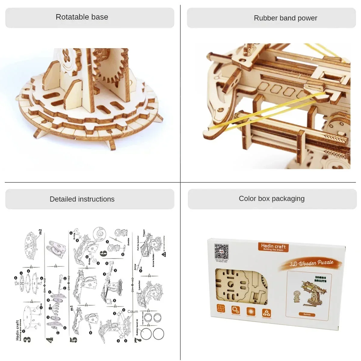 3d Houten Belegering Zware Ballist Puzzel Speelgoed Kits Lanceerbaar Bouwmodel Ingesteld Om Montage Diy Wapen Kruisboog Voor Kind Te Bouwen