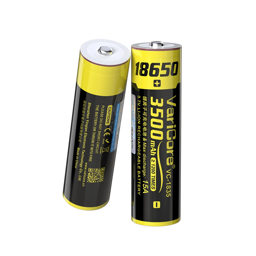 VariCore VC-1835 18650 Battery 3.7V 3500mAh High Capacity Rechargeable Li-ion Protected Battery for Flashlight Vape Power Tools