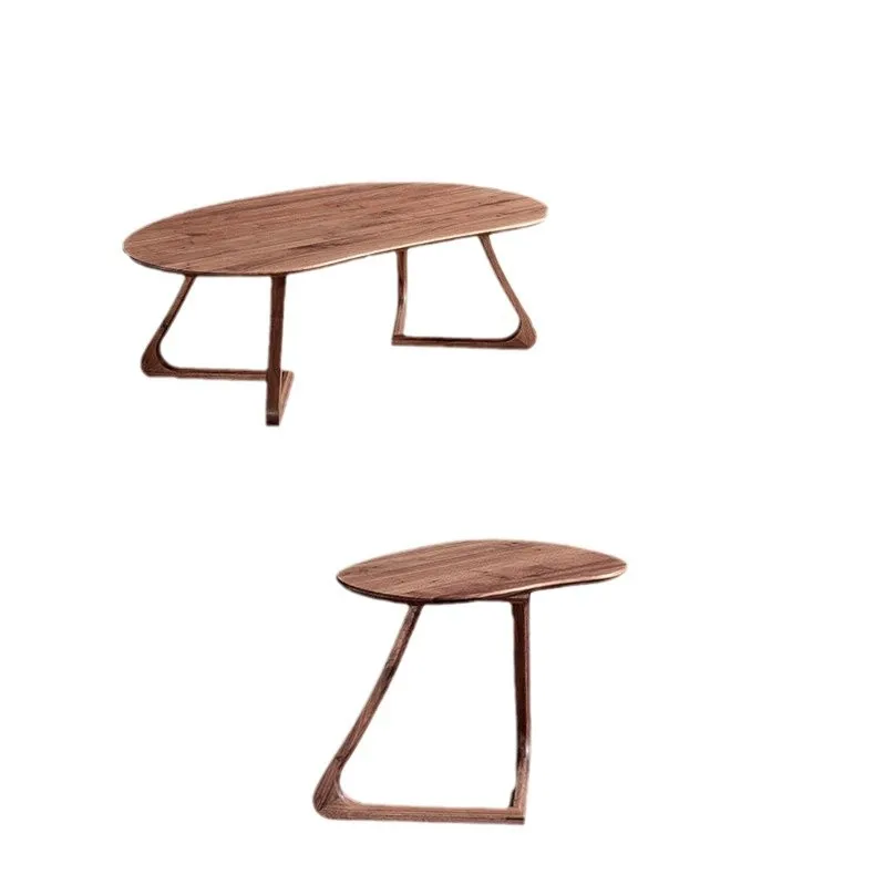 

Скандинавский простой чайный столик из массива черного ореха специальной формы с закругленными углами, чайный столик из вишневого дерева, белый дуб, вход в несколько