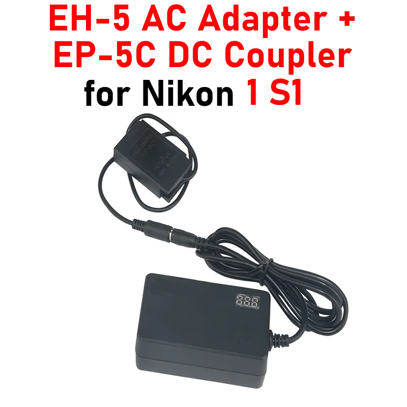 

1 S1 Power Kit EH-5 LED Display AC Adapter+EP-5C DC Coupler for Nikon 1 S1