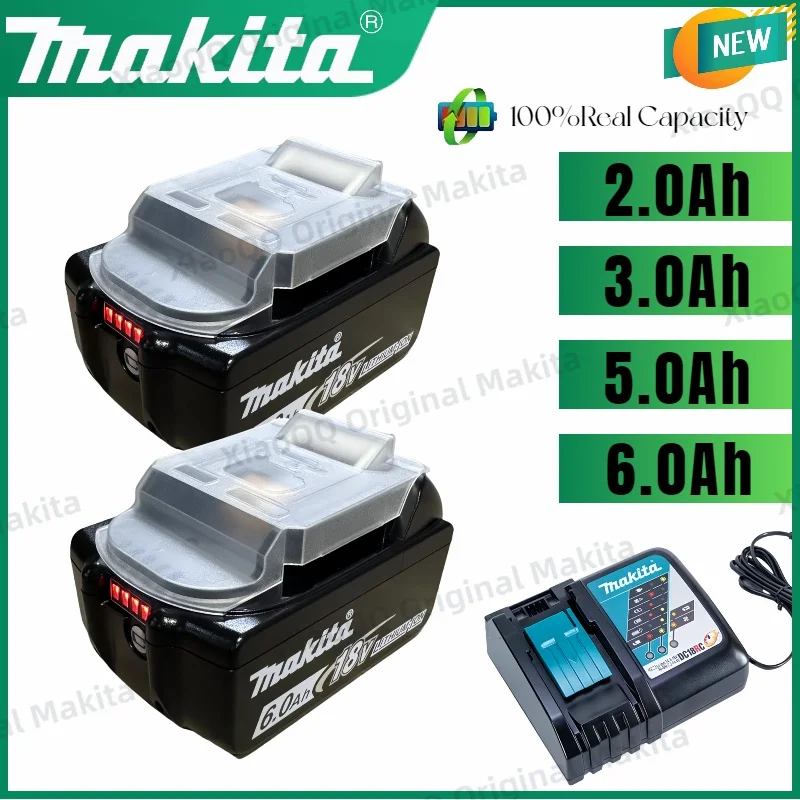 Batteria ricaricabile originale Makita 3Ah/5Ah/6Ah al 100% per utensile elettrico Makita 18V DDF487 DTD173 DTW700 DGA404 DHF487 Sostituzione