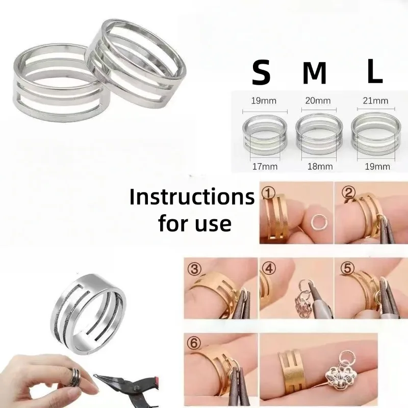 1/3 Stück Edelstahl-Sprengringzangen zum Öffnen und Schließen von Sprengringen, Schmuckherstellungswerkzeuge für DIY-Bastelarbeiten, Kreisförmige Perlenzangen – Detail 4