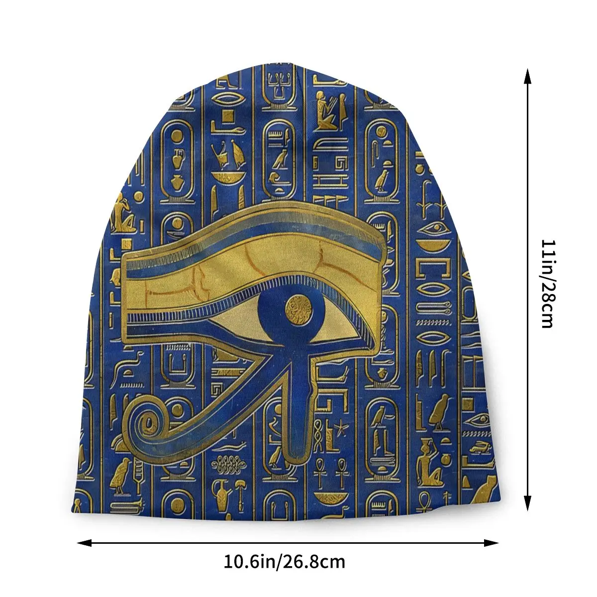 Egyptian Eye of Horus Wadjet Lapis Lazuli Men Women Thin Beanies Windproof Ski Cap Skullies Bonnet Hat