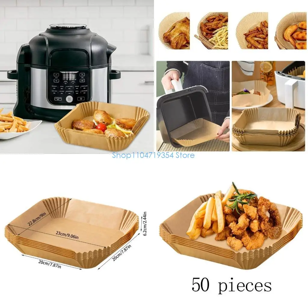 0XLD 50 Pieces Air Fryer Parchment Paper for Baking Keep Your Air Fryer Clean Durable Healthy and Reliable Material Durable