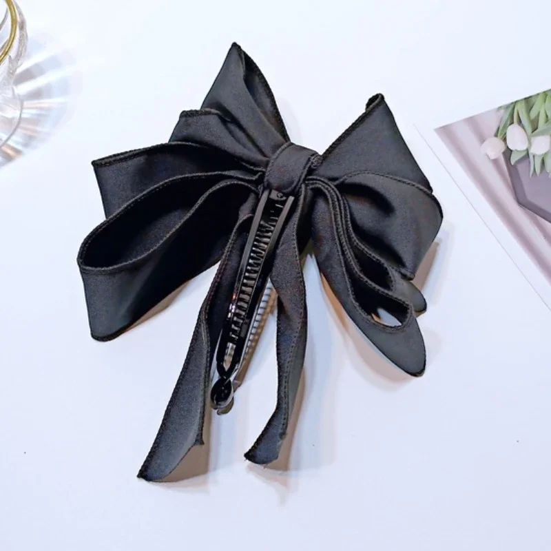 Korean New Banana Hair Clip College Sweet Big Bow  Claw Vertical pin Barrettes For Women Girls Headdress Accessories