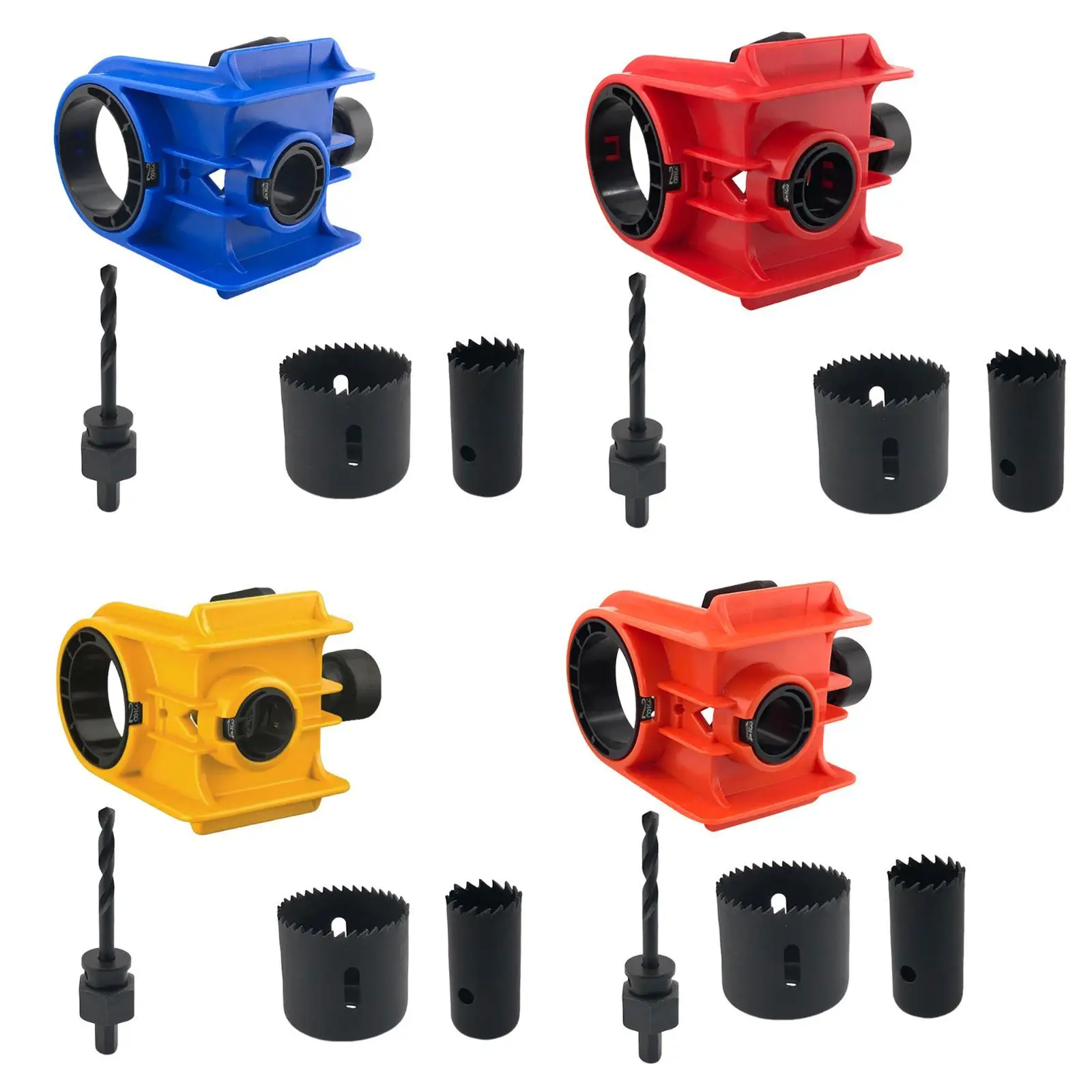 

Door Lock Jig Installation Kit for Wooden Doors Precision Drilling Guide Template with Two Adjustable Bushings