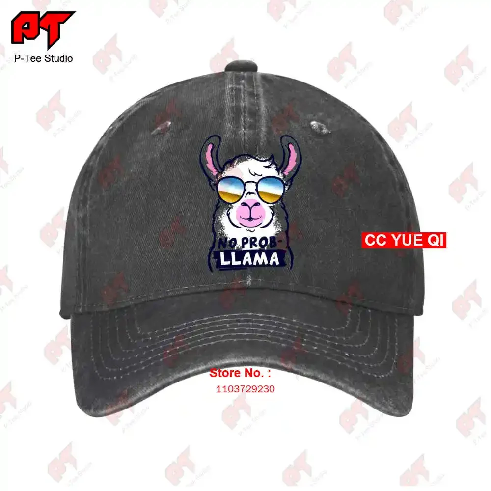 No Probllama No Problem Llama Baseball Caps Truck Cap TXA9