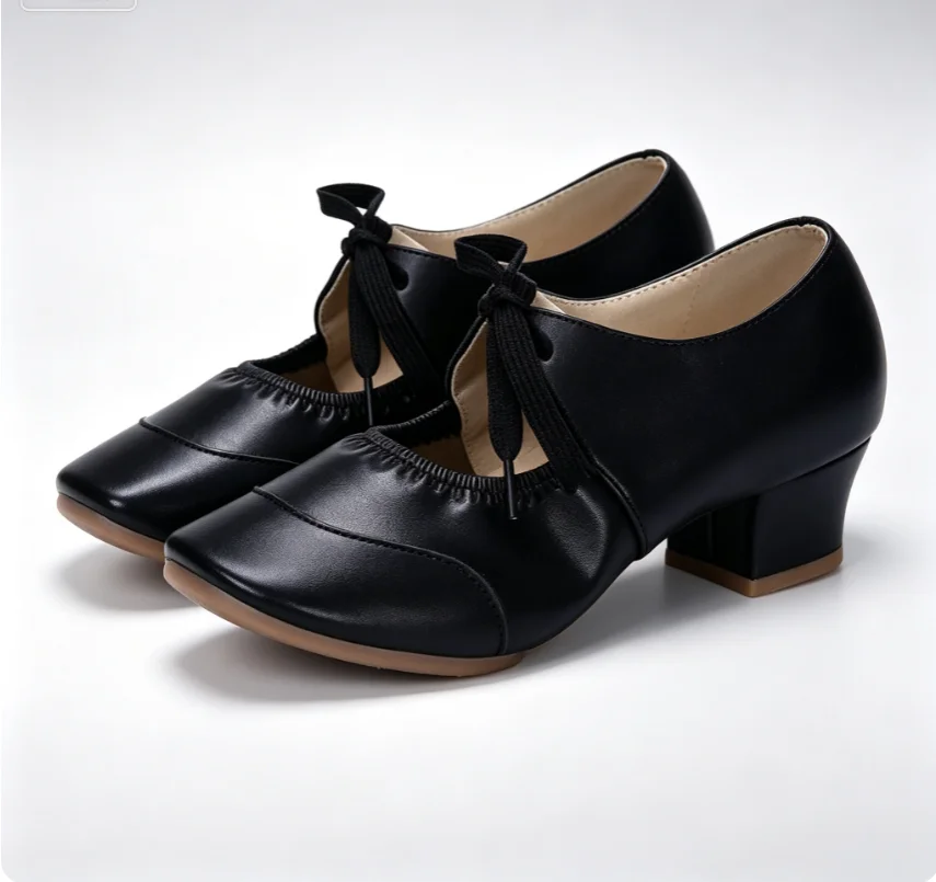 Women Modern Ballroom Dance Shoes Closed Toe Low Block Heel  Oxford Outsole Multi‑Color Waltz Salsa Practice Dancing Shoe Sandal