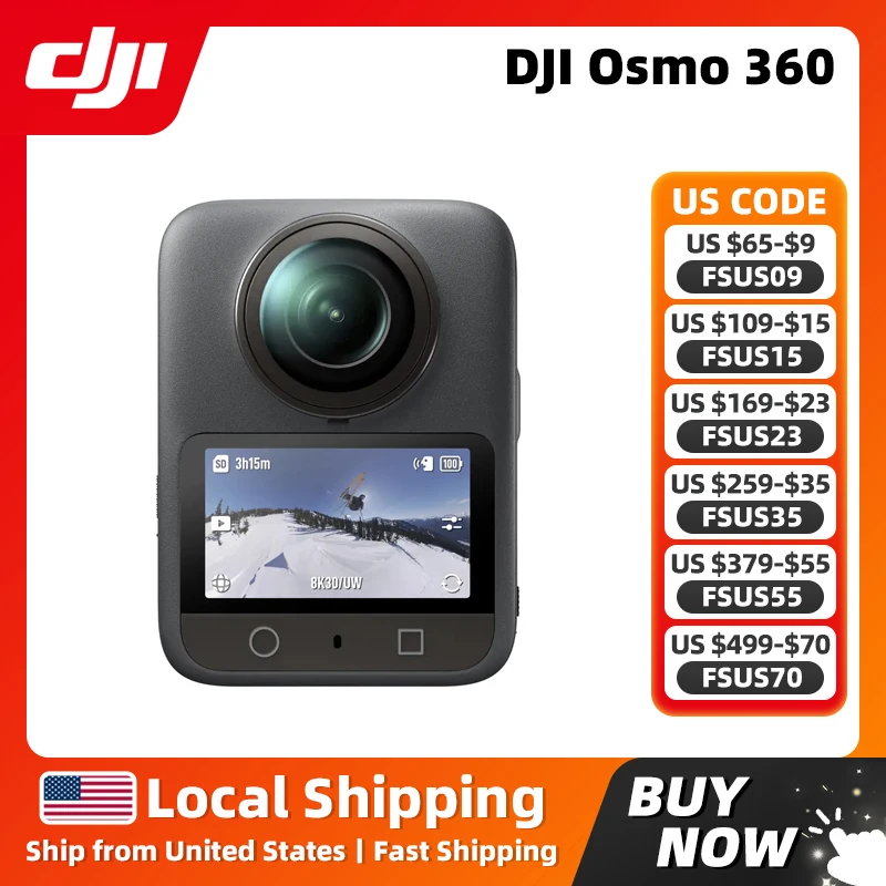 DJI Osmo 360 8K Revolutionary 360° Camera 1-Inch 360° Imaging Native 8K 360° Video 4K/120fps & 170° Boost Video 120MP 360° Photo