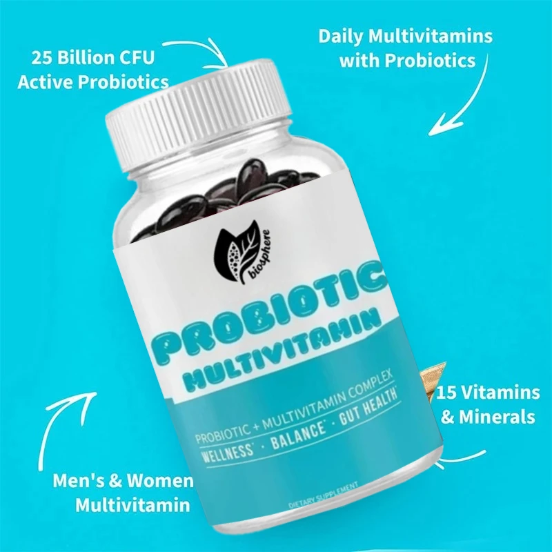 Complex Vitamins, Containing Probiotics and Digestive Enzymes -25 Billion CFU, Digestive Health, 60 Capsules