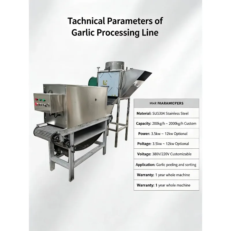 Customized Garlic Production Line, Fruit and Vegetable Peeling Machine, Separating, Sorting, and Packaging Garlic