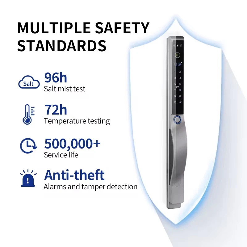 Imagem -03 - Impermeável Eletrônico Keyless Porta Eletrônica Inteligente Impressão Digital ao ar Livre Tuya Wifi App Código de Cartão Rfid Face Lock Alumínio e Vidro Deslizante