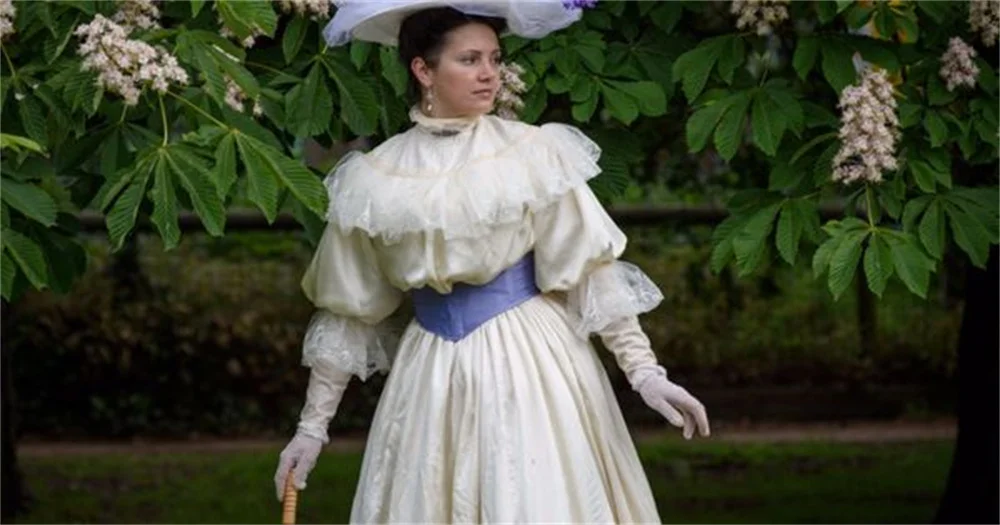 1900s Vintage Dresses High Neck Victorian Walking Dress Lace Belle Epoque Wedding Dress Edwardian Era Tea Party Dress Ball Gown