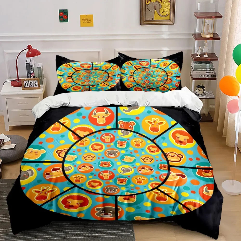 

"Cartoon Animal Three-Piece Set" Multiple sizes kid's and adults' bedroom Exquisite 3PC bedding set, gift
