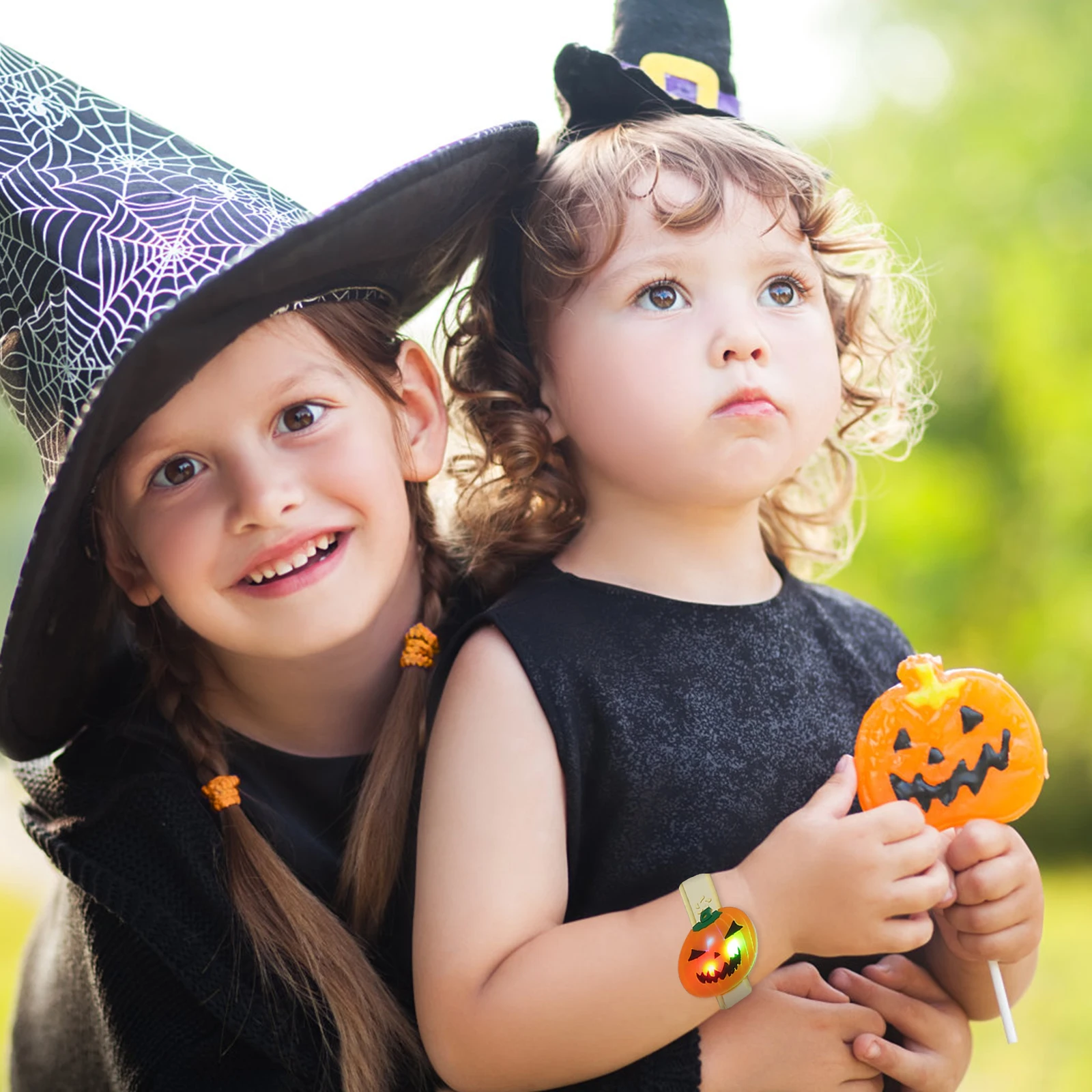 

12pcs Party LED Decorations Kids Party Wristband Birthday Wristband Prizes Halloween Decor Halloween Bracelet Wristbands