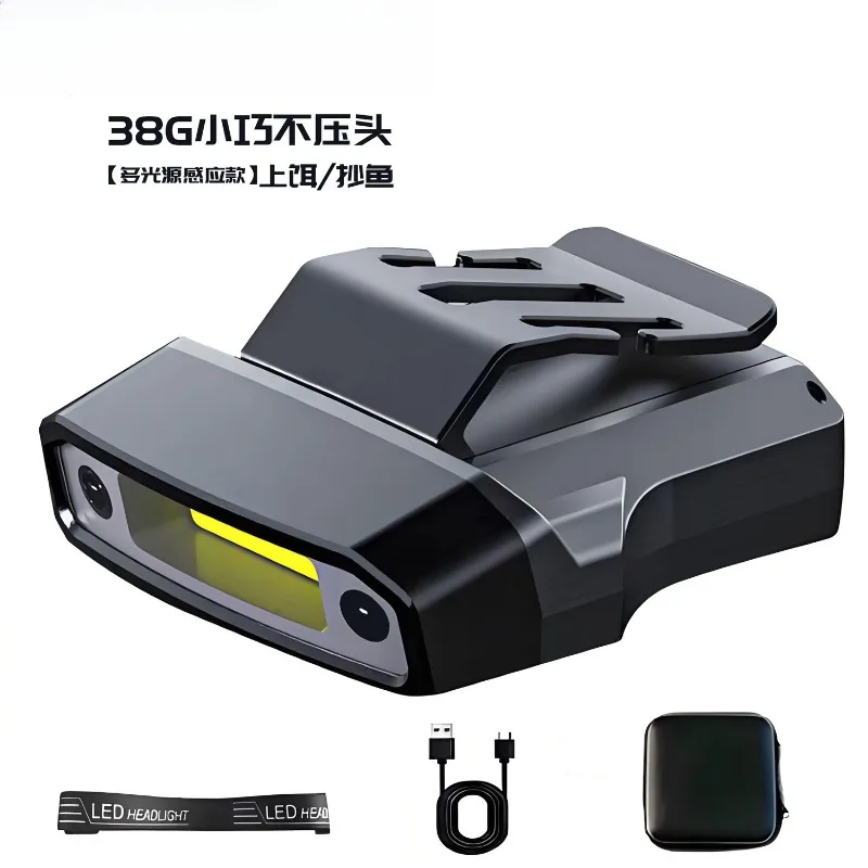 Headlamp for fishing, hat clip light super bright headlamp clip type super long battery life