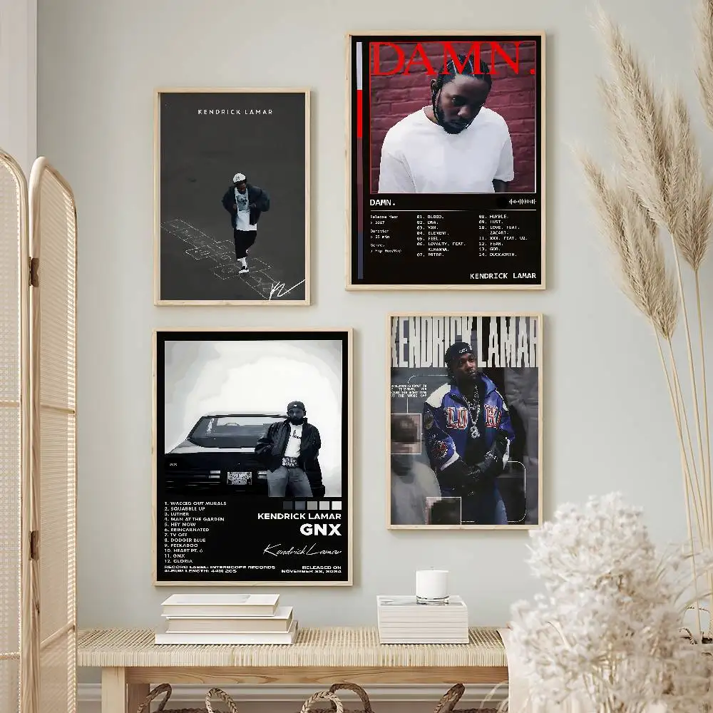 Trending Rapper Kendrick Lamar Posters Premium Self-Adhesive No Residue Wall Sticker for Home Office Bar Decor