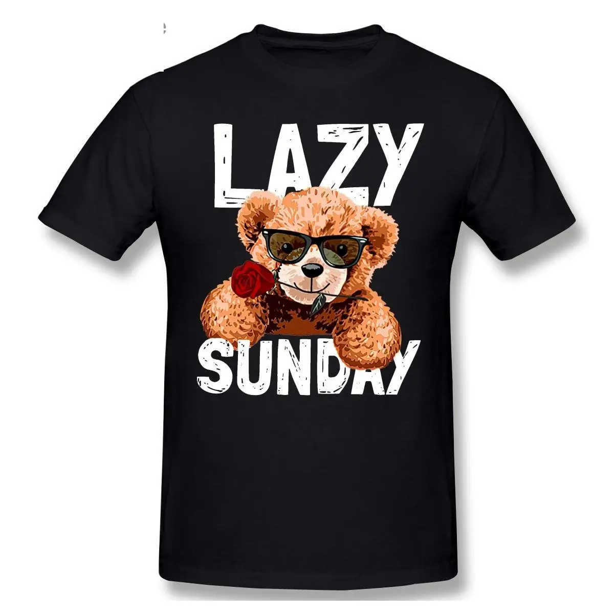 

LAZY SUNDAY Teddy Bear T shirt Harajuku T-shirt Graphics Tshirt Brands Tee TopF