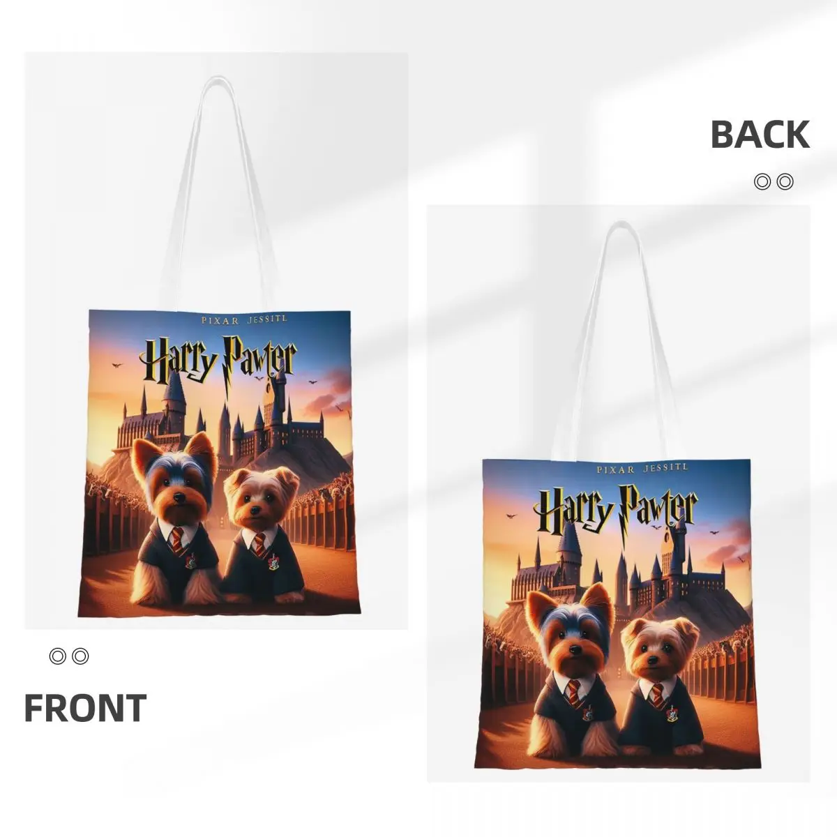 Yorkshire Terrier Dog Yorkie Lover Shopping Bags Girls Canvas The Tote Bag Foldable Ladies Shoulder Tote Travel Handbag