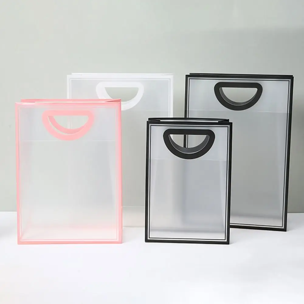 Portable Clear PVC Gift Bags Frosted Plastic Waterproof Packaging Bags Simple Style Handbag Wedding Party