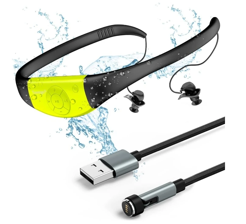 Auriculares digitales de oreja abierta, reproductor de Mp3 impermeable Ipx8, conducción ósea, reproductor de música Mp3 para natación