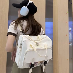 3 yolları japon tarzı Kawaii sırt çantası kızlar şeffaf cep Tote Itabag Crossbody çanta kolej öğrenci geri okul çantaları