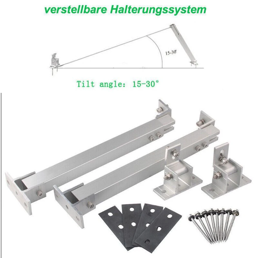 suporte de telhado do painel solar suporte de liga de aluminio suporte de montagem fixacoes pv ajustaveis acessorios 1530 graus set 01