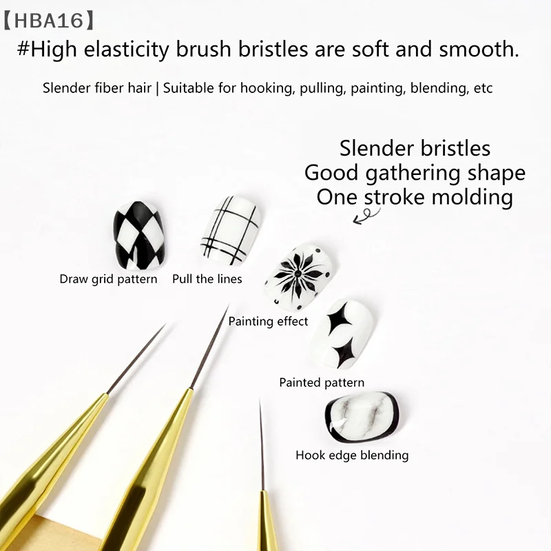 Pinceles para delineador de uñas, pincel para uñas de Gel, esmalte de uñas extremadamente fino, pincel para pintar, dibujo, diseño artístico de uñas