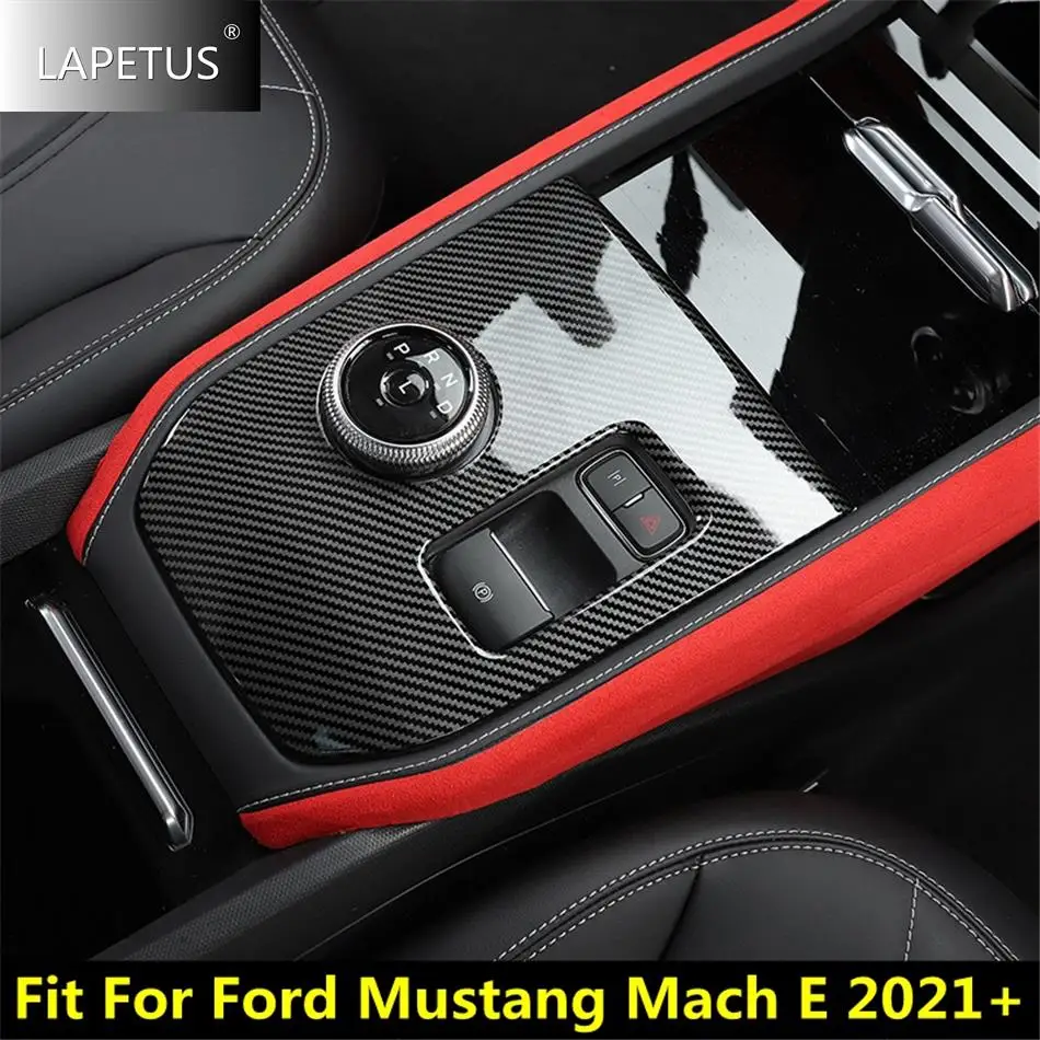 

ABS Central Control Shift Gear Box Panel Decor Cover Trim For Ford Mustang Mach E 2021 2022 2023 Auto Carbon Fiber Accessories