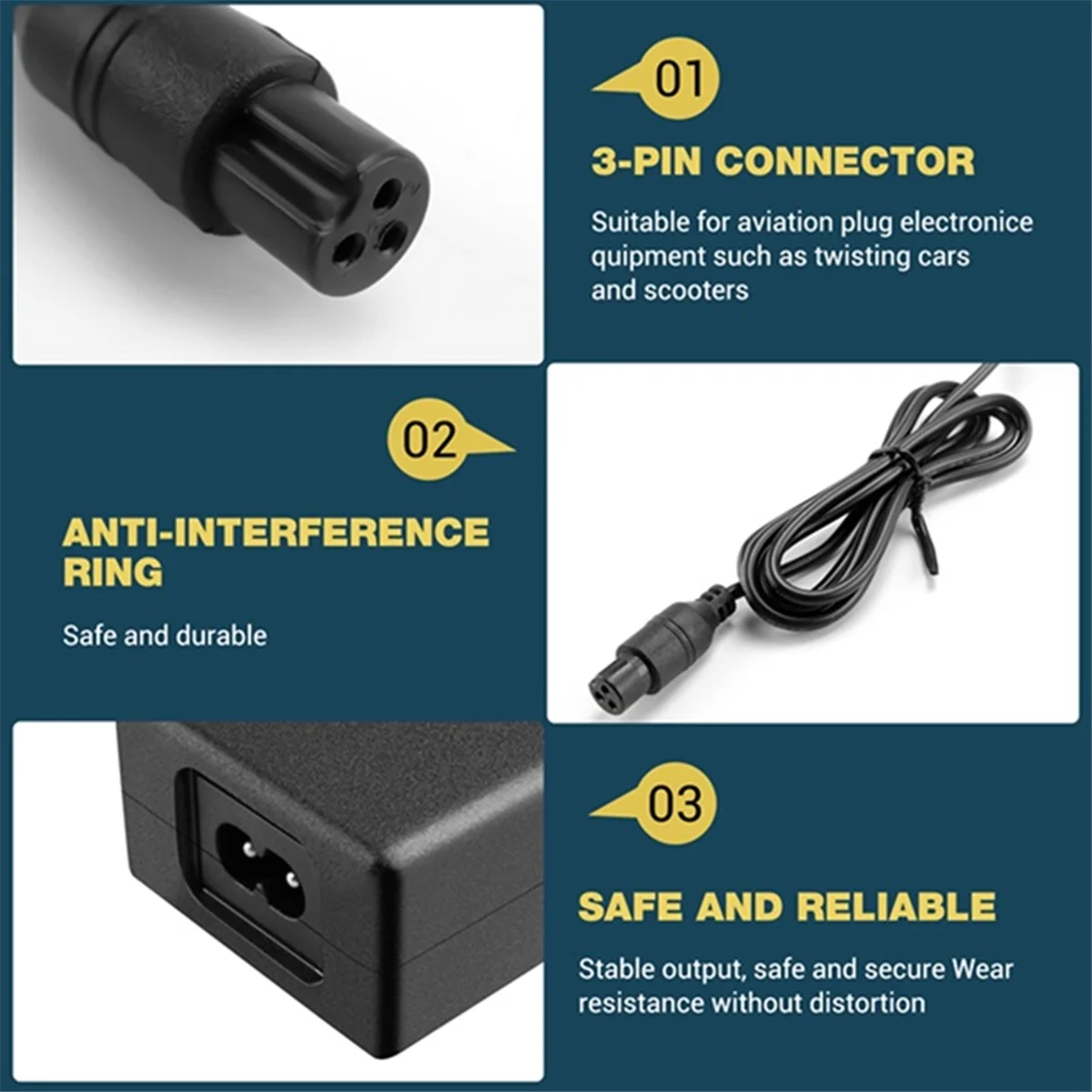 

42V 2A Power Adapter Electric Drive Wheel Self Balancing Scooter Hover Board Accessories Charger US Plug