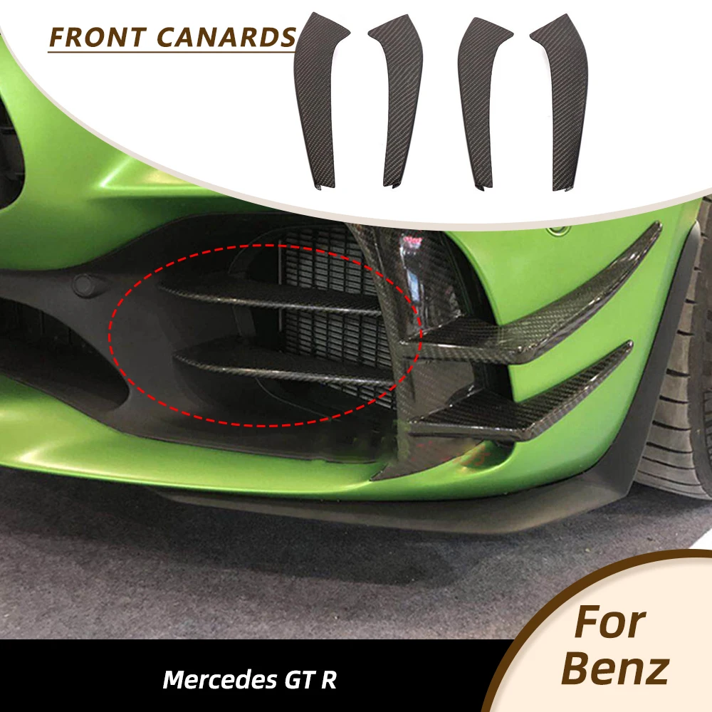 

Car Front Bumper Canards Fins For Mercedes-Benz G Class AMG GT R 2016-2019 Racing Body Kits Front Bumper Splitters Carbon Fiber