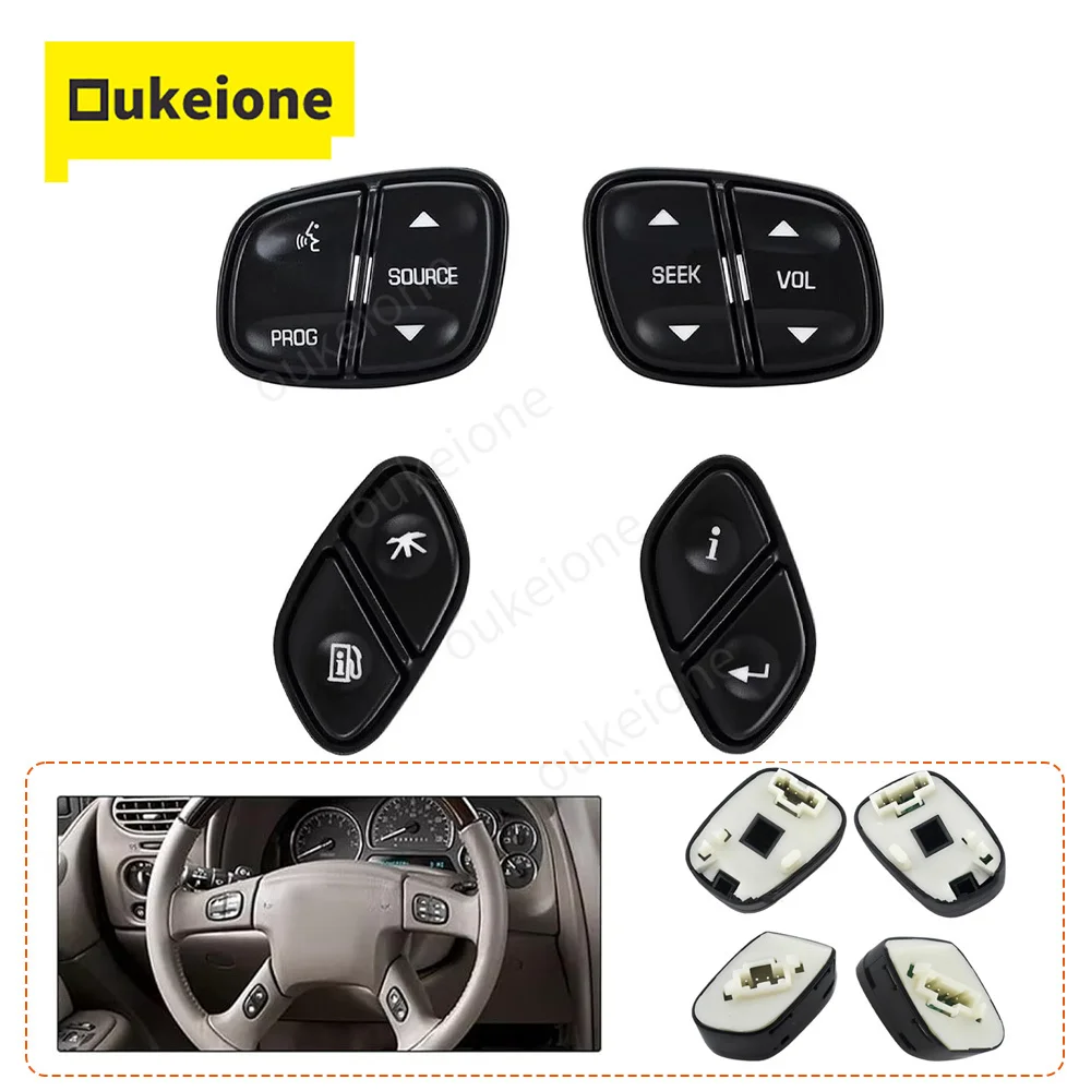 Steering Wheel Radio Source Switch Button with White LED Light for GMC Yukon Hummer H2 Chevrolet Avalanche Silverado Tahoe