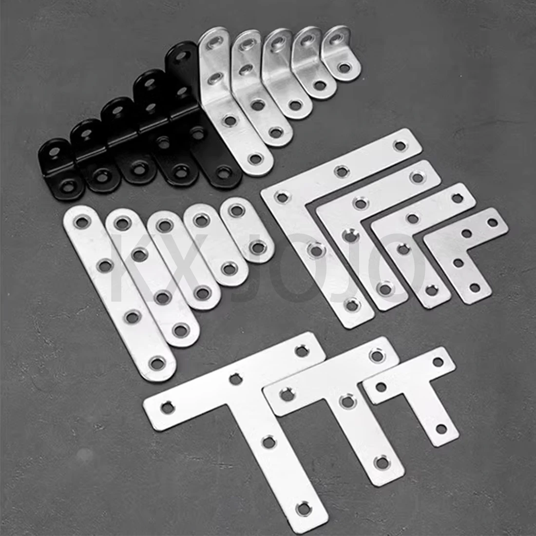 Stainless Steel Corner Code 90 Degree Right Angle with Fixed Angle Iron L-Shaped Triangular Support Layer Plate Connection 10PCS