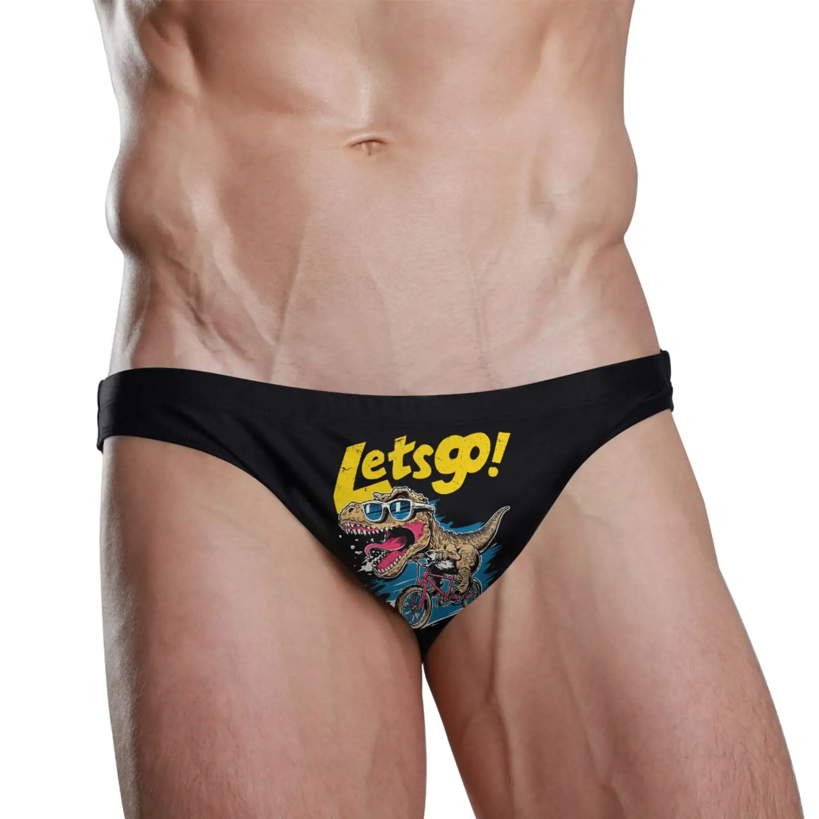 Man's Brand Swimming Briefs Low Waist dinosaur print Swimwear drop With Push-up Pad Sexy Shorts Trunks Boxers Summer Men's Swim