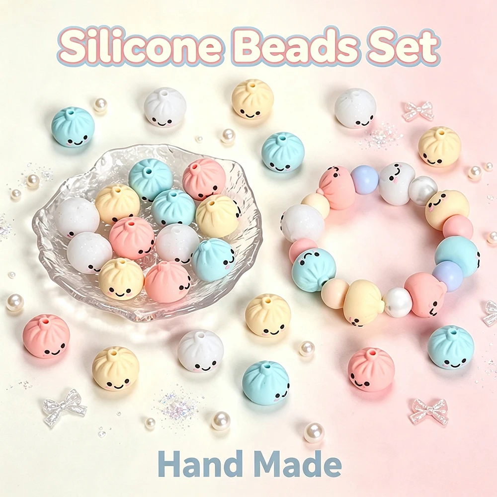 LOFCA 5PCS Silicone New Shape Beads For Jewelry Making To Make Bracelets DIY Teething Necklace Jewelry Accessories Wholesale