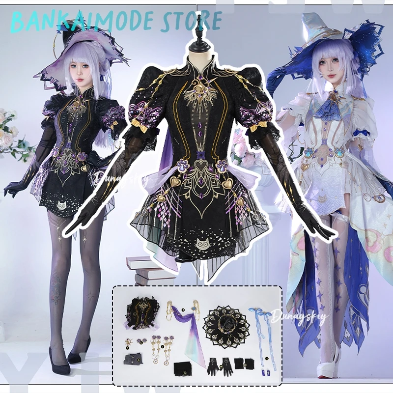 لعبة Naraka Bladepoint Feria Shen أزياء تنكرية أسود أبيض الأميرة لوليتا فستان أنيمي الهالوين لعب الأدوار فساتين نسائية