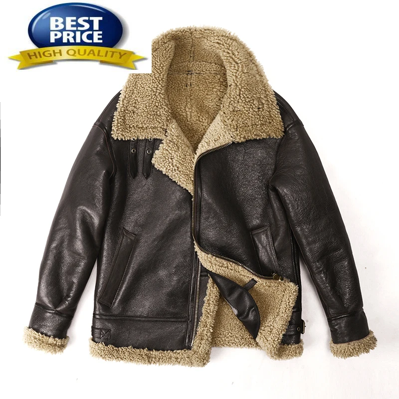 Plus Custom Made Size 12XL100% Genuine Leather Jacket Men Sheepskin Jackets for Men Nature Fur Coat Men Winter Outfits for Women