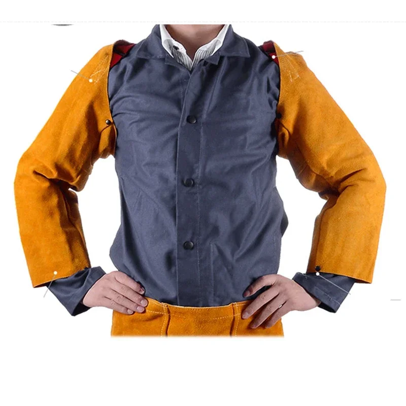 220V NEW XL Electric Welding Sleeve Cow Leather Lengthened High Temperature Operation Welder Hand Sleeve Cow 44-2124 Long Sleeve