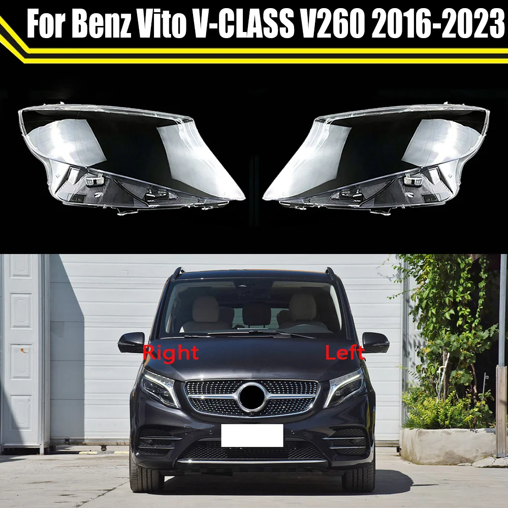 

Car Front Lens Caps Headlight Cover Auto Headlamp Case Head Light Lampshade Shell For Mercedes-Benz Vito V-CLASS V260 2016~2023